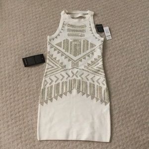 White Dress with Gold Detail